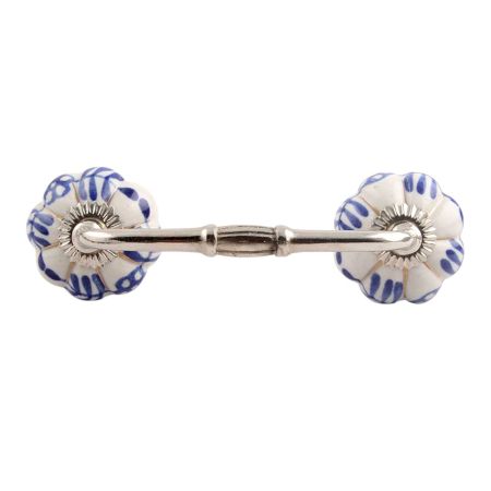 Silhouetted Blue Ceramic Bridge Handle